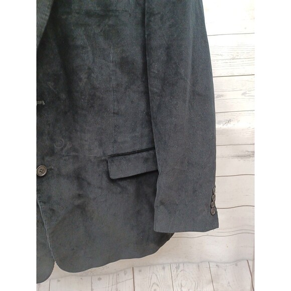 Saddlebred 46R Black 100% Cotton Corduroy Blazer Sport Coat Jacket - Picture 5 of 10